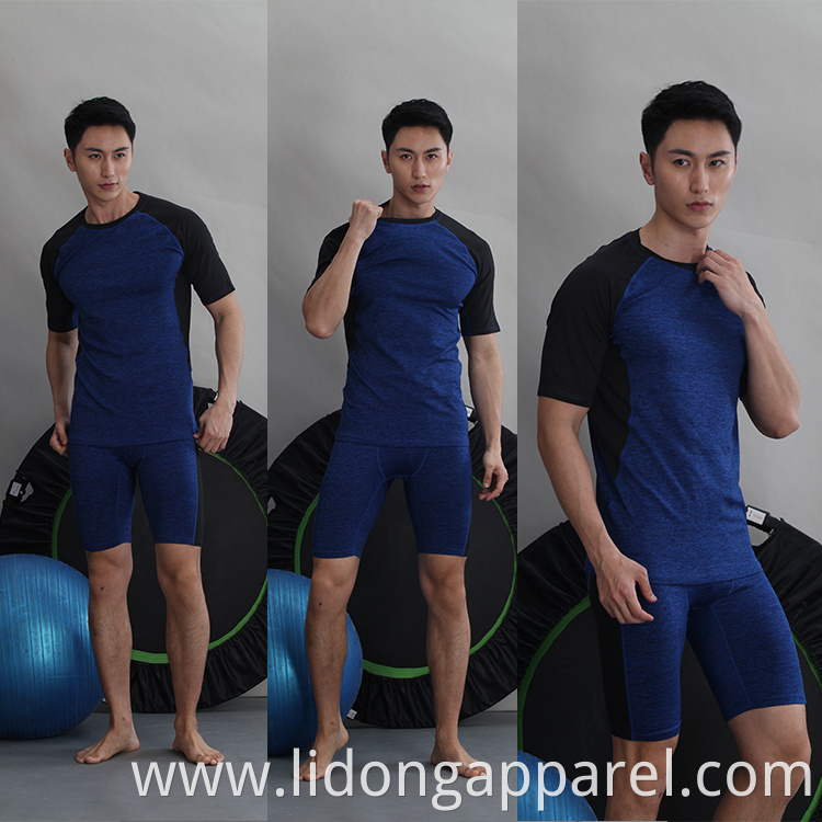 LiDong wholesale breathable quick dry short sleeve tshirt/mens gym clothing sportswear fitness